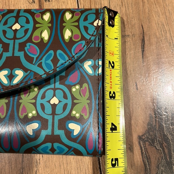 Fossil TriFold Travel Wallet Clutch Document Passport Holder Printed Leather - Picture 12 of 12